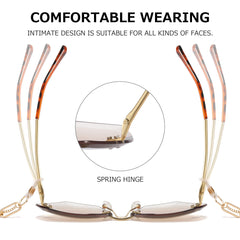 AEVOGUE Sunglasses For Women Oversized Rimless Diamond Cutting Lens Sun Glasses AE0534