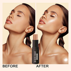 NALACAL 2pcs Contour Highlighter Makeup Sticks - Face Brightens Contour Stick for Long-Lasting & Waterproof - Bronzer Contour & Shimmer Highlighter Creamfor Cheeks & Body Bronzer Wand