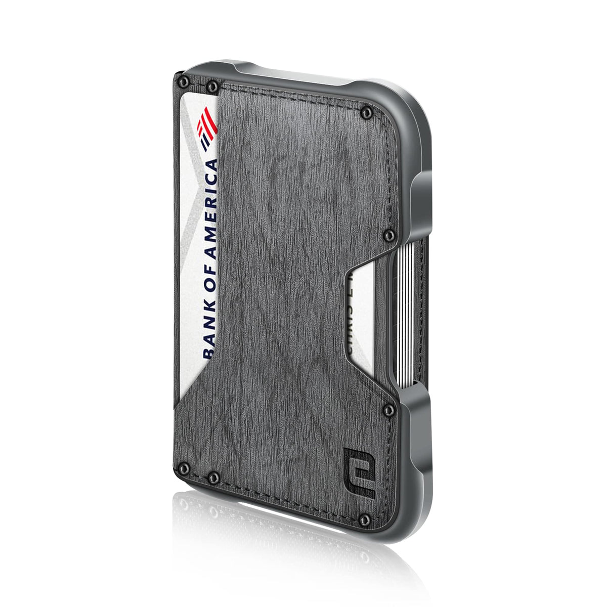 ENIGMA Dapper PU Leather Bifold Front Pocket Slim Wallet for Men, Aluminum Metal Travel Tactical RFID Blocking Card Holder Money Clip, Ideal Men's Gift (Grey Tree Pattern)