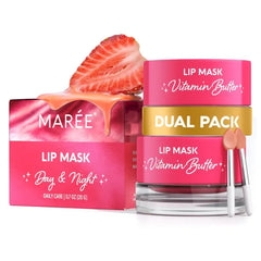 MAREE Lip Mask Overnight - Lip Moisturizer For Very Dry Lips - Hydrating Lip Butter Balm with Hyaluronic Acid & Collagen - Overnight Lip Treatment - Lip Sleeping Mask Repair