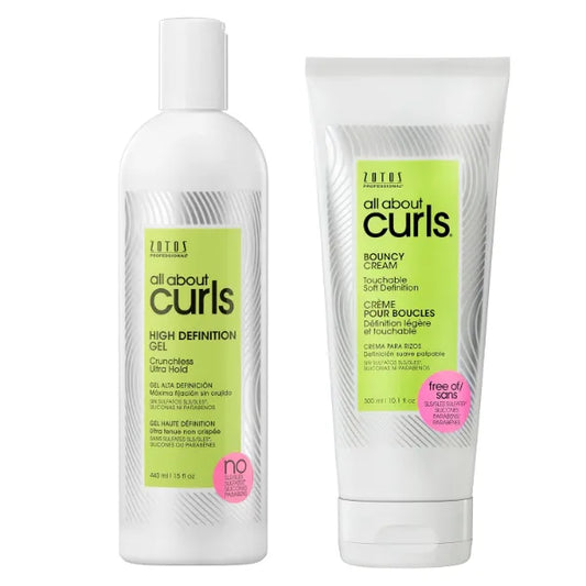 ALL ABOUT CURLS High Definition Gel | For Curly Hair Styling | Alcohol-Free | Moisturize, Define & Enhance Texture | Reduce Frizz & Boost Shine | Crunchless Ultra Hold | Vegan, Sulfate & Paraben Free