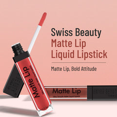 Swiss Beauty Ultra Smooth Matte Lip Liquid Lipstick, Smooth Lip Color, Weightless Finish, Silky Matte Finish, Shade- Real Nude, 6ml