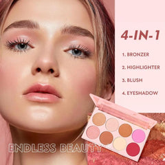 NIKITA.VIVI - Pro Sculpting Palette | 8 shades 4 in 1 with Bronzer Highlighter Blush & Eyeshadow Palette | Highlighting Contouring Blusher Palette | Face Contour Palette, Face Sculpting Palette | 8gx8