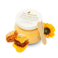 Bee Naturals Luxurious Honey Sugar Scrub 8oz – Gentle Exfoliating Blend for Face, Body & Feet with Honey, Coconut & Essential Oils – Nourishing Moisture with Signature Vanilla Fragrance for Radiant Skin