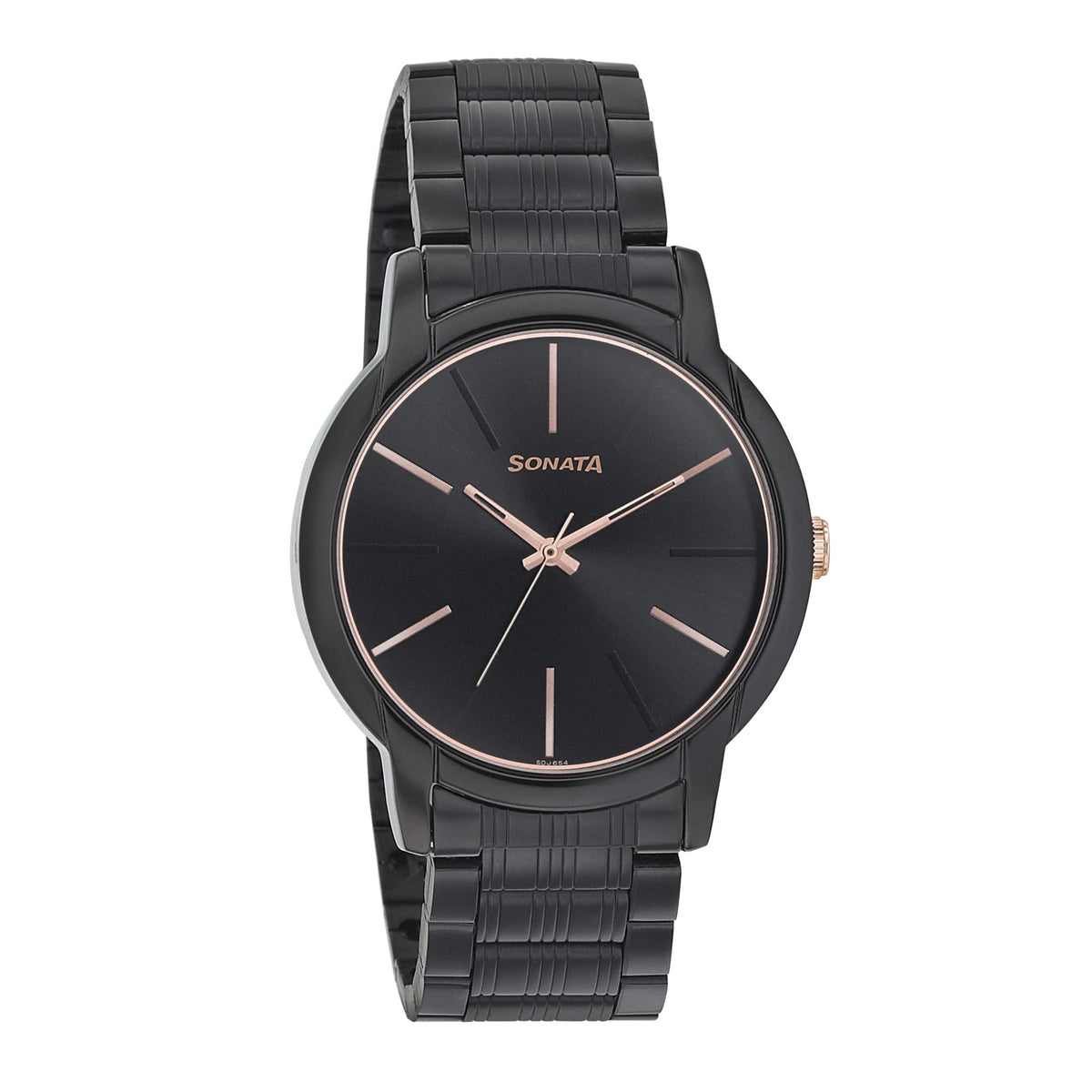 Sonata Beyond Gold Analog Black Dial Men's Watch-NN77031KM04/NP77031KM04