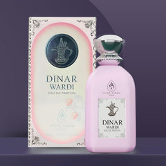 French Arabian Perfumes Dinar Wardi 100ml Eau De Parfum- Long-lasting for Women- Soft Musky Floral Vanilla Spray
