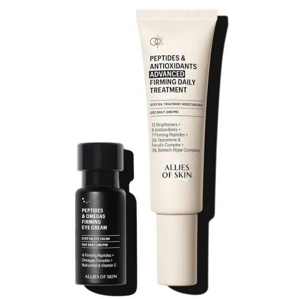 Allies of Skin Peptides Firming Eye Cream & Firming Daily Moisturizer | Anti Aging Daily Use Duo to Firm and Boost Hydration on Face & Neck (0.5 oz / 1.6 oz)