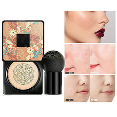 BOLHGF BB Cream Foundation Make up CC Cream, Liquid Foundation Mushroom Head Air Cushion BB Cream, Nude Makeup Moisturizing Concealer Lasting Brightening, with Makeup Sponge