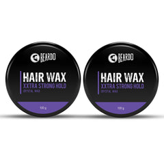 Beardo Xxtra Stronghold Hair Wax| Crystal Hair Wax for Men | Glossy Finish & Shine, Strong Hold - 100 gm (Pack of 2)