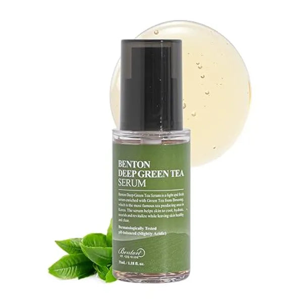 BENTON Deep Green Tea Serum 30ml (1.01 fl.oz.) new Nourishing & Hydrating Facial Serum for Oily and Sensitive Skin, Skin Soothing