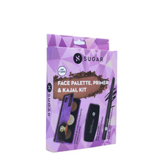 SUGAR Cosmetices 3 in 1 Kit | Includes Face Palette - 01 Subtle Summit -12.5 gm, Base Of Glory Pore Minimizing Primer - 30 ml | KOH Intense Kajal - 01 Black Out - 0.25 gm