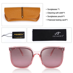 FEISEDY Women Oversized Vintage Polarized Sunglasses Square Cute Trendy Classic Simple Men B2758