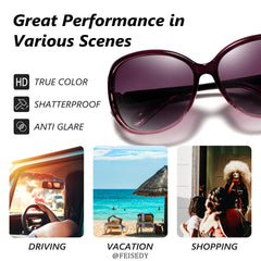 FEISEDY Women Oversized Polarized Sunglasses Ladies Large Shades Classic Fox Sunglasses B2730
