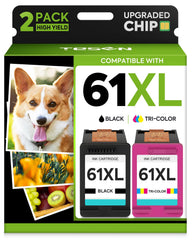TESEN 61XL Ink Cartridges Black Color Replacement for HP61 HP61XL HP 61 Ink Cartridge Combo Pack for 5530 4500 2620 4630 2540 4502 3050 1510 4632 4501 2542 2514 3510 4635 3050a 5535 4610 1000 1010 Printer