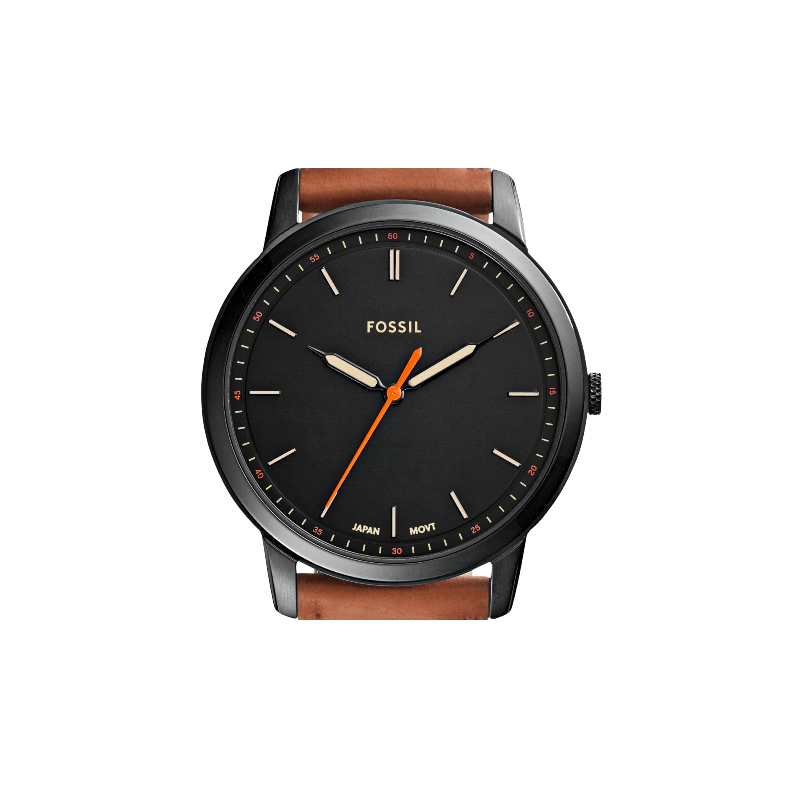 Fossil Men's Quartz Watch, Analog Display and Leather Strap Brown/Black