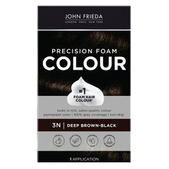 John Frieda Precision Foam Colour, Deep Brown Black 3N, Full-coverage Hair Color Kit, with Thick Foam for Deep Color Saturation, 4.4 Ounce (16206)