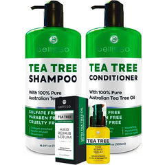BELLISSO Tea Tree Oil Hair Serum and Tea Tree Oil Shampoo and Tea Tree Oil Conditioner