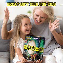 Creoos Dinosaur Egg Dinosaur Toys Dig Kit 12 Dinasour with 6 Digging Tools and Board Game Giant Dino Egg Large Big Gift for Kids Boys Girls Science Learning STEM Crafts Excavation Eggs Jurassic Toy