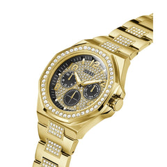 Guess Empire Multi-Function Analog Watch for Men, 46 mm Case Width, Gold Tone/Black