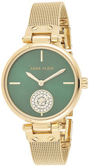 Anne Klein Analog Green Dial Watch For Women Ak3000GnGB, Gold, Ak3000GnGB