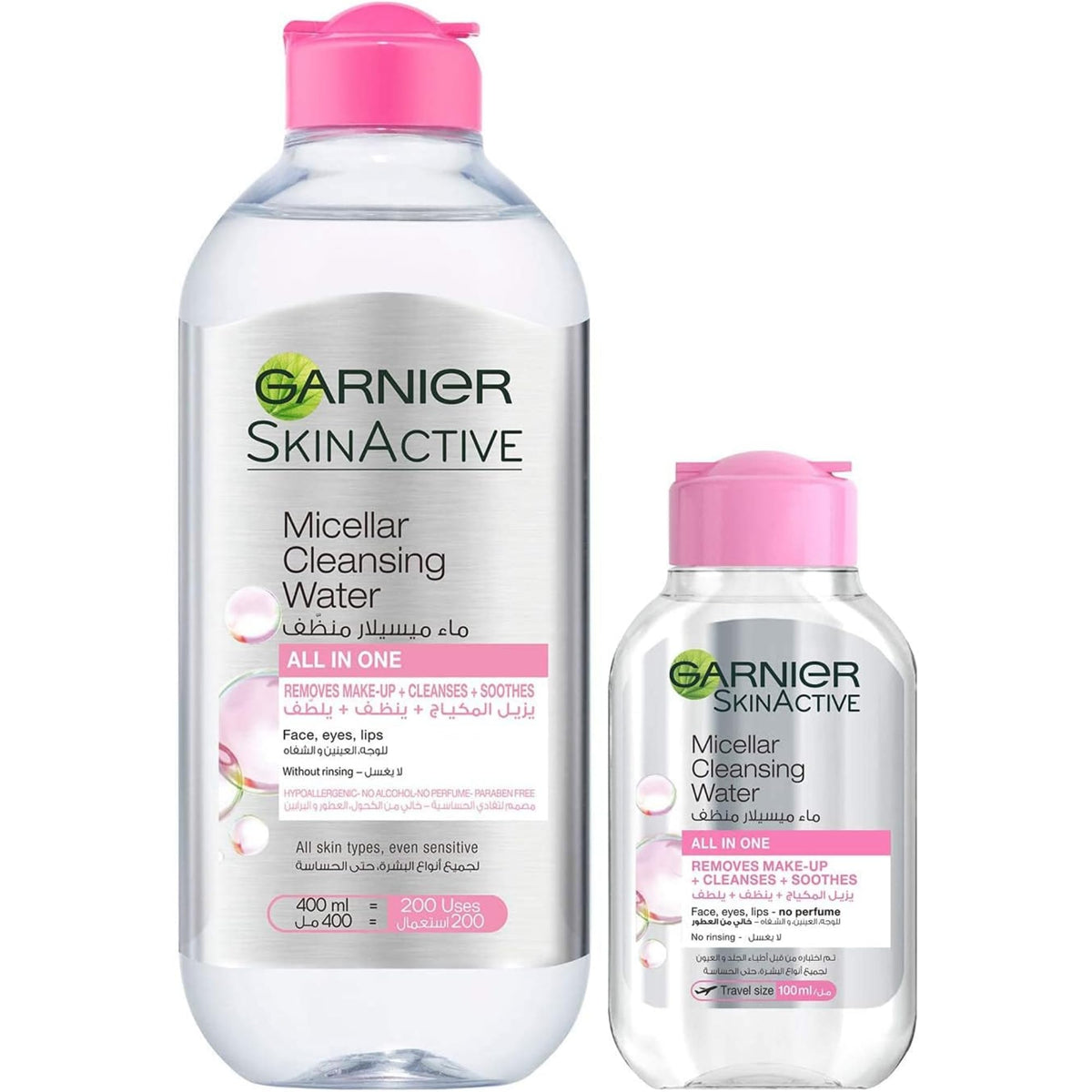 Garnier Classic Micellar Cleansing Water for Eyes and Face, 400 + 100 ml