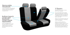 FH Group Car Seat Covers Full Set 3D Air Mesh - Universal Fit, Automotive Seat Covers, Low Back Front Seat Covers, Airbag Compatible, Split Bench Rear Seat, Washable Car Seat Cover for SUV, Sedan Gray