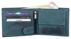 WildHorn® RFID Protected Genuine Leather Wallet & Gift Combo for Men - Blue H M