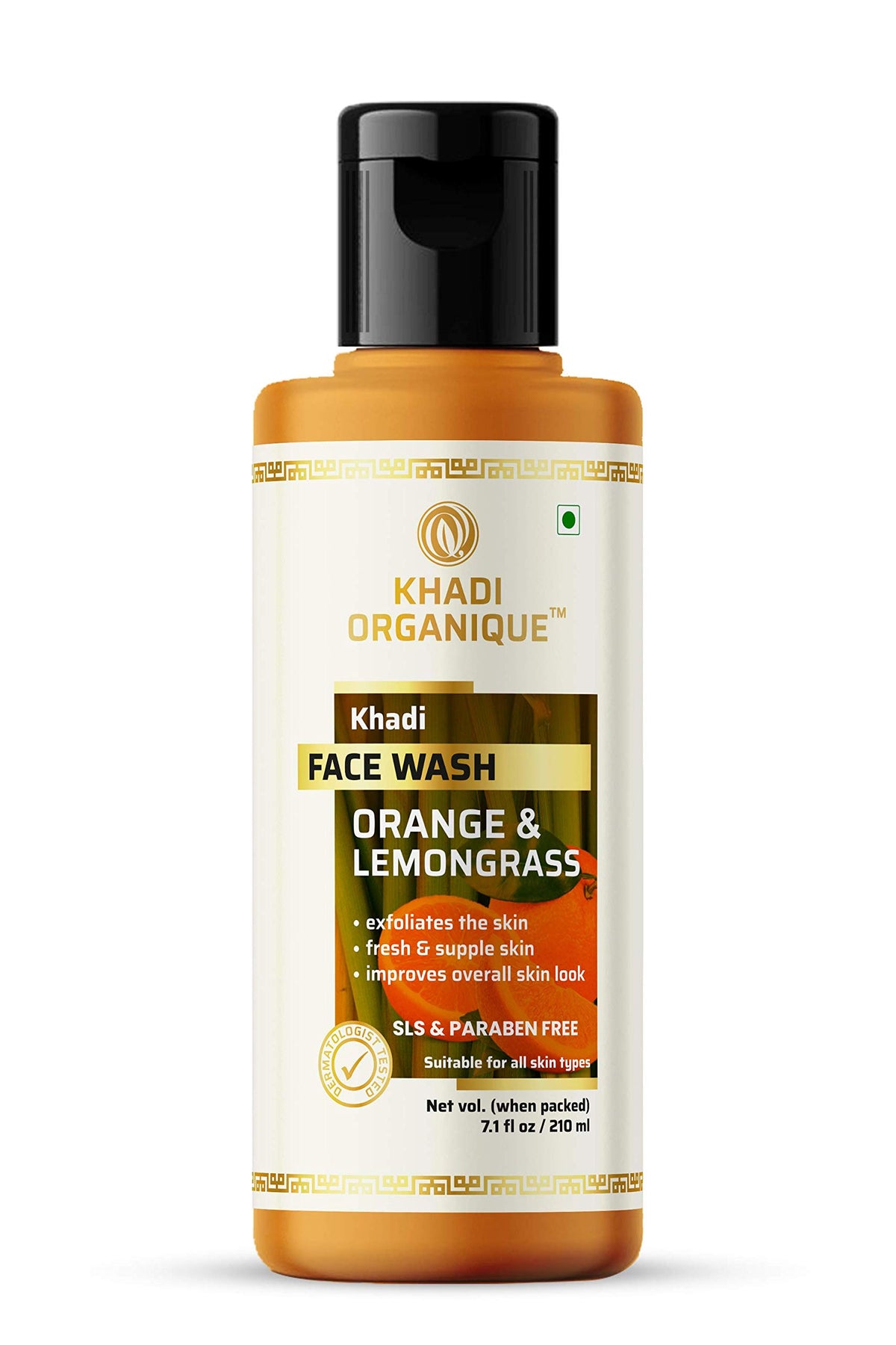 Khadi Organique Orange & Lemongrass Natural Face Wash Sls & Paraben Free - Pack Of 1