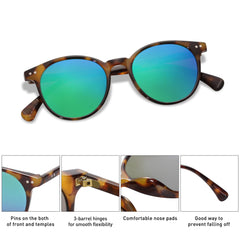 SOJOS Small Round Classic Polarized Sunglasses for Women Men Vintage Style UV400 Lens MAY SJ2113