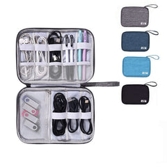 Electronics Travel Bag Organizer - Portable USB Cords Organizer Bag - Storage Bag for Cables, Power Bank, Hard Disk - Pasit Waterproof - Cable Organizer Bag for Electronic Accessories - Blue