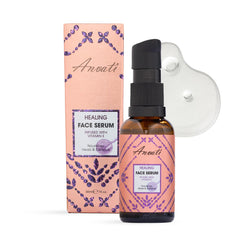 Anvati Healing Serum with Vitamin E for Face, Anti Aging with Hyaluronic Acid, Damask Rose, Coconut Water, Remove Acne, Dark Spots & Dry Skin Moisturizer - 30 ml