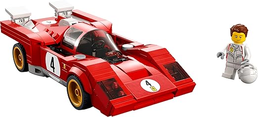 LEGO Speed Champions 1970 Ferrari 512 M Sports Red Race Car Toy, Collectible Model Building Set with Racing Driver Minifigure 76906