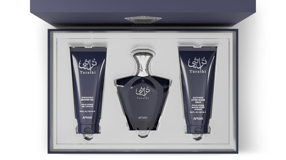 Afnan Gift Set Turati Homme Blue Eau De Perfume 100 ML+Shower Gel 100 ML+After Shave 100 ML|Gift Set For Men