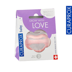 Curaprox Baby Pacifier, Toxic Free, BPA Free Dummy/Pacifier With Orthodontic Design To Prevent & Fix Misalignments - Calms & Relaxes Babies (Pink, 2)