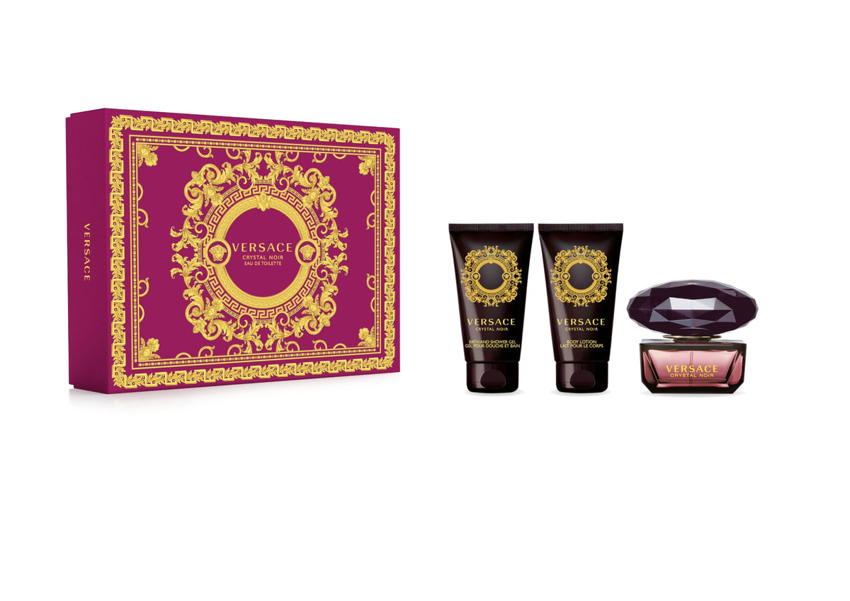 Versace V070673 Crystal Noir Natural EDT Spray, Body Lotion and Shower Gel 3-Piece Gift Set