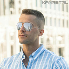 KANASTAL Polarized Sunglasses for Women and Men, Metal Frame Sun Glasses Retro Shades for Mens Driving Outdoor Military Style 100% UV400 Protection