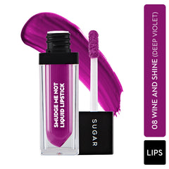 Sugar Cosmetics Smudge Me Matte Liquid Lipstick - Ultra-Shine, Waterproof, 12-Hour Wear - 08 Wine & Shine & 10 Drop Dead Red - 4.5 ml (Pack of 2)