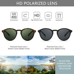 SUNGAIT Women's Classic Vintage Round Polarized Sunglasses Retro Style UV400 SGT166