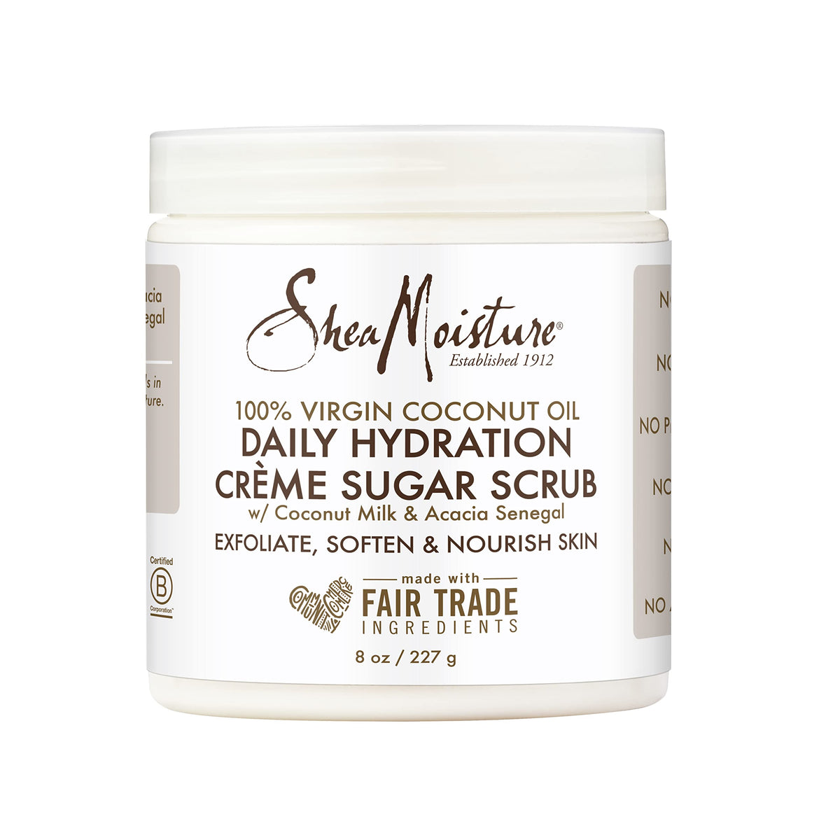 Shea Moisture 100 Percent Virgin Coconut Oil Daily Hydration Creme Sugar Scrub for Unisex - 8 oz