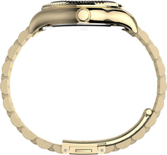 Timex Women's Waterbury Legacy 34mm Watch – Black Dial Gold-Tone Stainless Steel Case & Bracelet with Crystals - Gold-Tone/Black Crystals