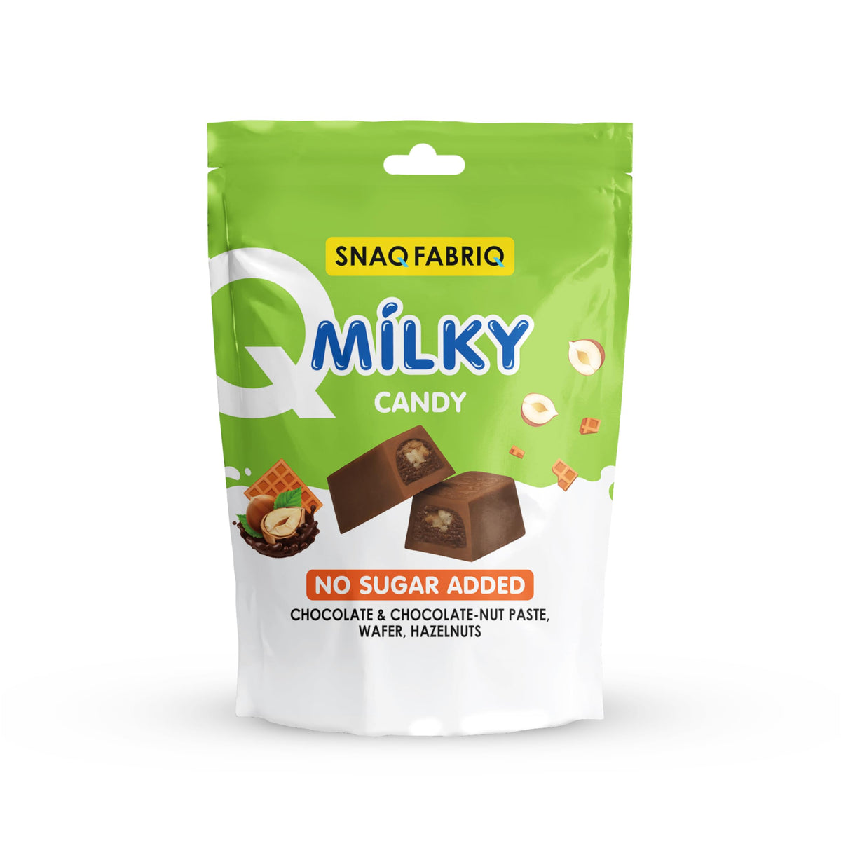 Snaq Fabriq Milky Candy Chocolate Nut Paste, Wafer and Hazelnuts No Sugar Added - 130g