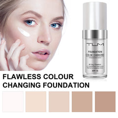 TLM Concealer Cover - Flawless Colour Changing Foundation, Warm Skin Tone (30ml, 3 Pack)