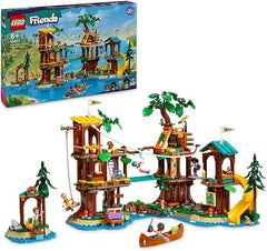 LEGO Friends Adventure Camp Tree House Set, Camping Playset Toy for 8 Plus Year Old Girls and Boys, with 5 Mini-Dolls and 5 Animal Figures, Birthday Gift Idea for Kids 42631