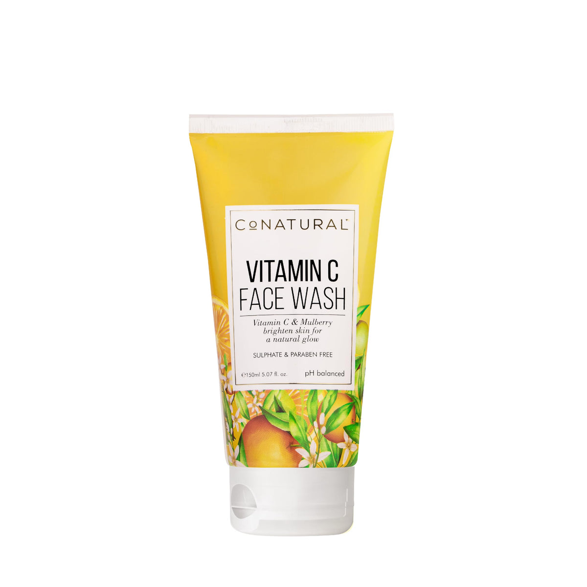 Conatural Vitamin C Face Wash 150ml - Brightening & Revitalizing Gentle Cleanser with Mulberry & Apple Extracts - Sulphate-Free, Halal Certified and pH Balanced - For All Skin Types