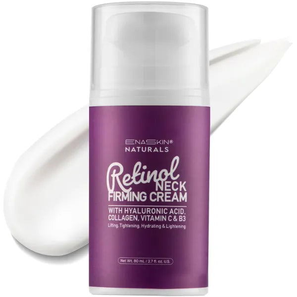 Enaskin Naturals Retinol Neck Firming Cream Advanced Face Tightening and Lifting Cream with Hyaluronic Acid, Collagen and Vitamin - Tightening Wrinkles, Firming Sagging Skin on Face, Neck, Décolleté - 2.7 Oz