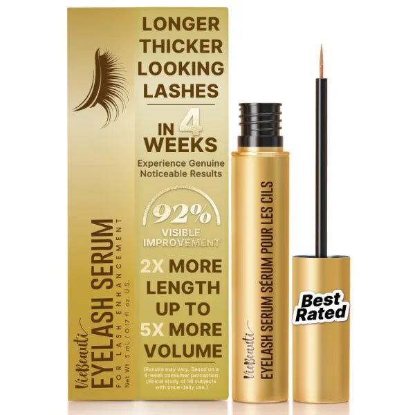 VieBeauti Eyelash Serum 5mL – Longer, Fuller & Thicker Looking Lashes, Gentle & Vegan