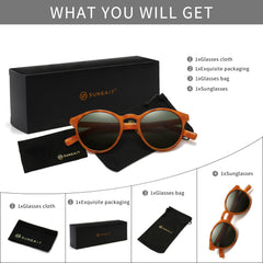 SUNGAIT Women's Classic Vintage Round Polarized Sunglasses Retro Style UV400 SGT166