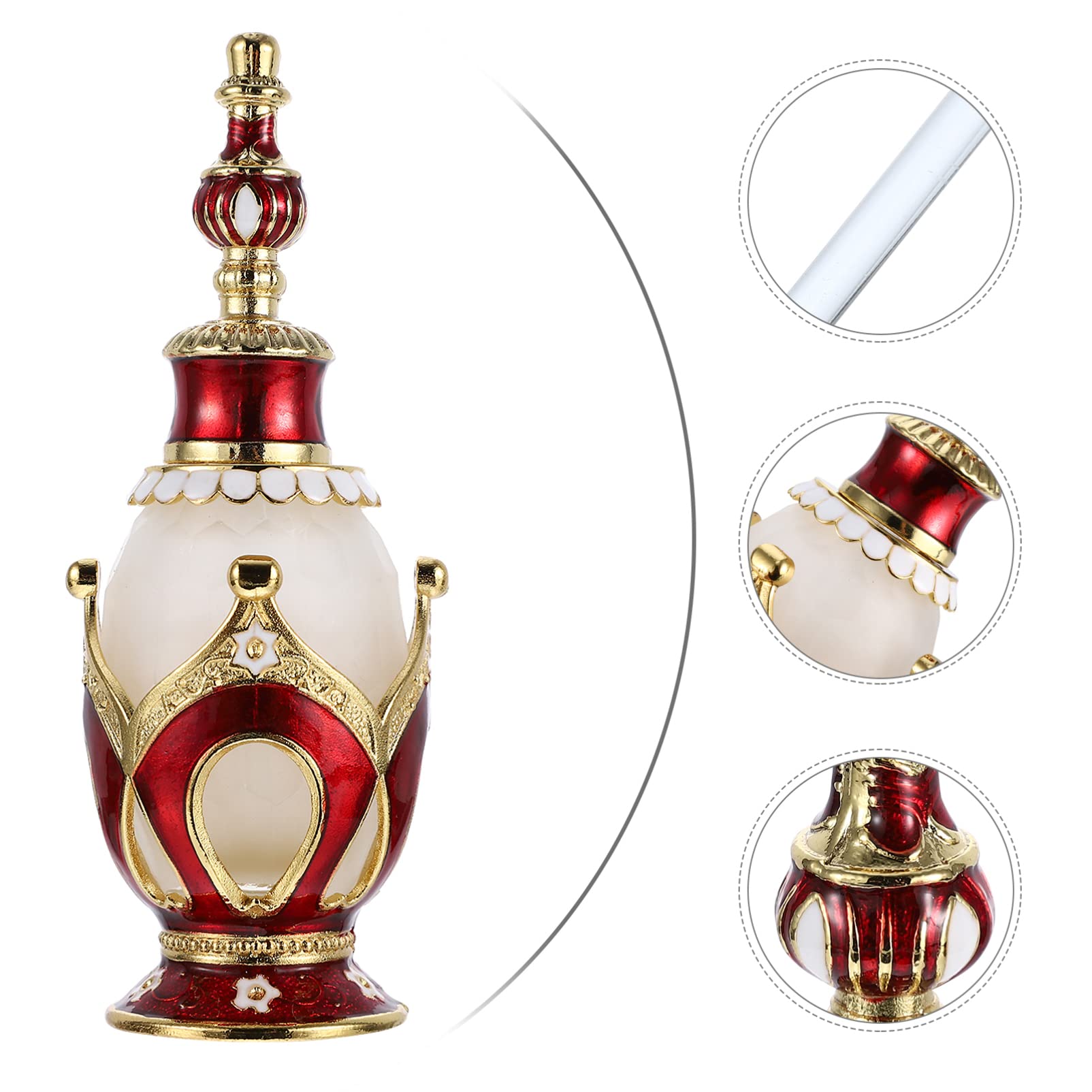 Beaupretty 25ml Empty Refillable Perfume Bottle Vintage Perfume Bottle Middle Eastern Style Glass Container for Perfumes & Essential Oils (Red)