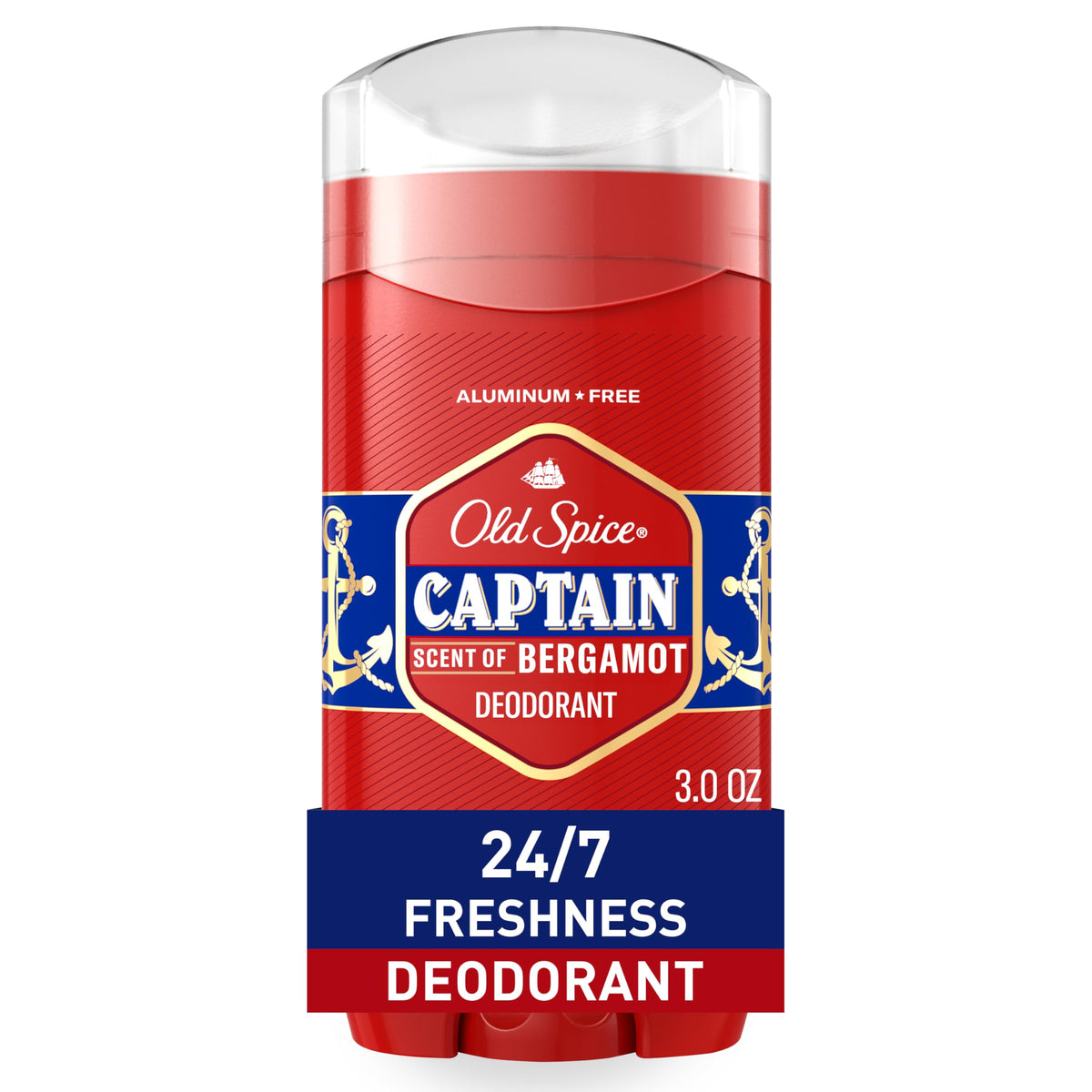 Old Spice Captain Scent Red Collection Deodorant for Men, 3 oz