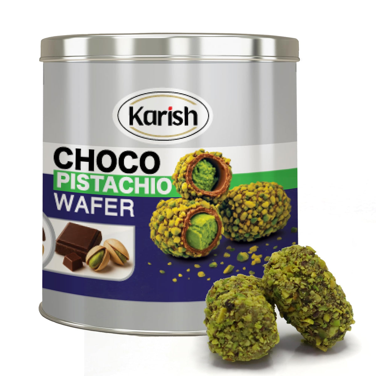 Karish Choco Bisco Pistachio 200g – Gourmet Arabic Dessert Bar - Rich Cocoa & Crunchy Biscuit with Pistachio - Luxury Chocolate Treat